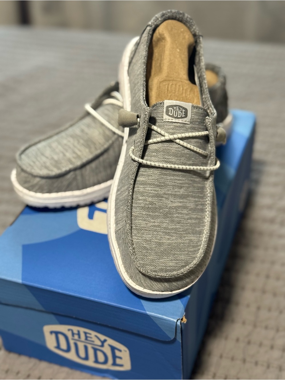 Hey Dude Wendy Sport Knit Shoes, Grey, Women’s Size 5, New